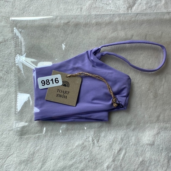 NEW! Toast Signature One-Shoulder Bikini Top, lavender 19816 - Picture 7 of 7